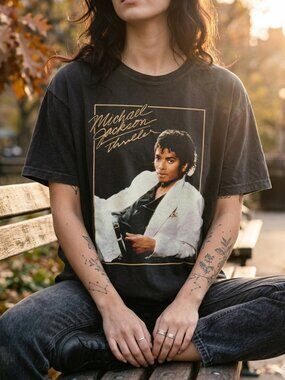 Michael Jackson Thriller Vintage Band Tee Retro Y2K Graphic Shirt
